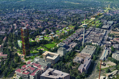 Mögliches Olympisches Dorf auf dem Deckel der A40 in Essen